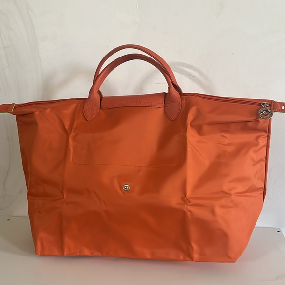 Longchamp Le Pliage Tote Bag, M Top Handle Orange Handbag New Retail $205 - Picture 12 of 16